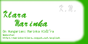 klara marinka business card